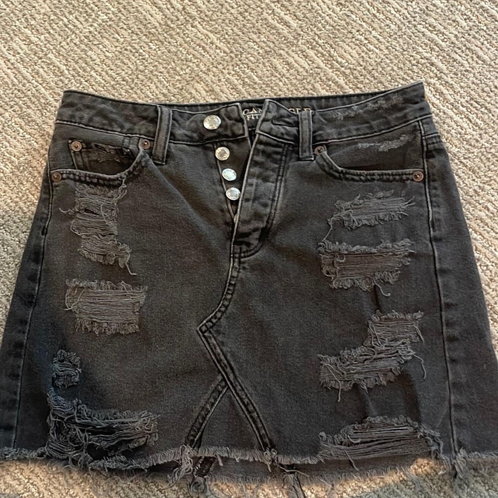 American Eagle Black Jean Skirt